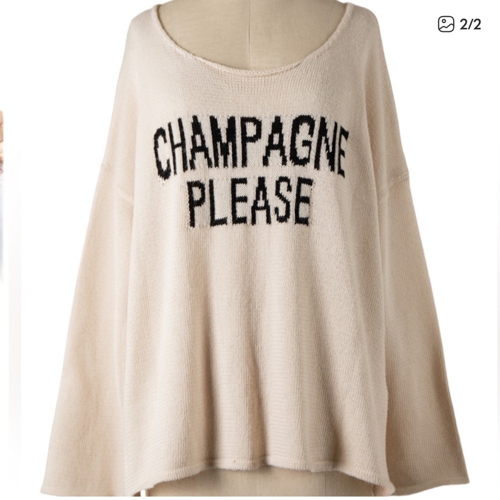 Champagne First Cream Knit Oversized
Sweater